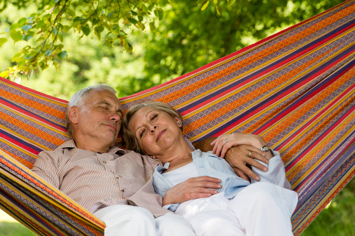 elderly couple napping