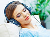 woman sleeping with headphones