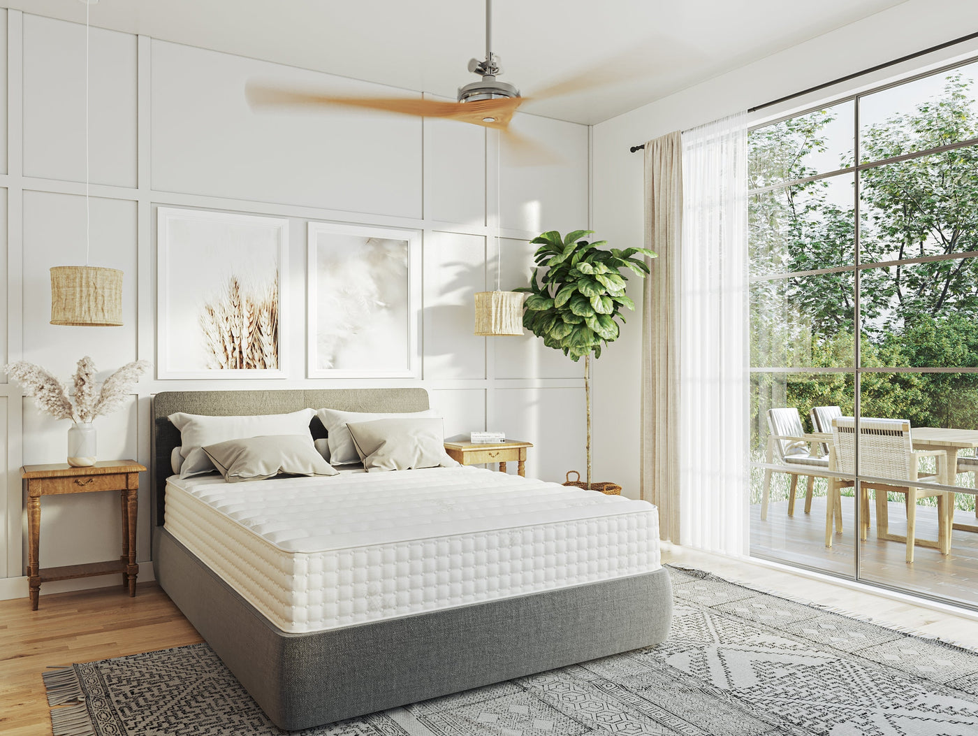 latex mattress in bedroom